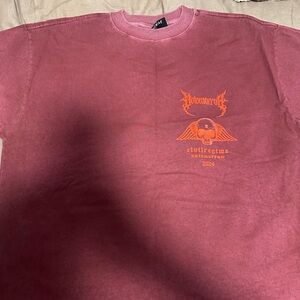 Civil Regime NO TOMORROW Men's Maroon Graphic T-Shirt